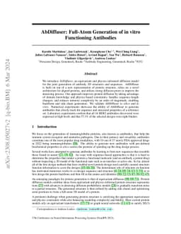 AbDiffuser: Full-Atom Generation of in vitro Functioning Antibodies