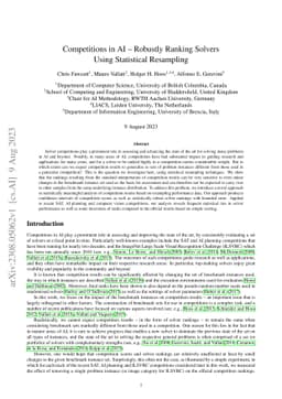 Competitions in AI -- Robustly Ranking Solvers Using Statistical
  Resampling