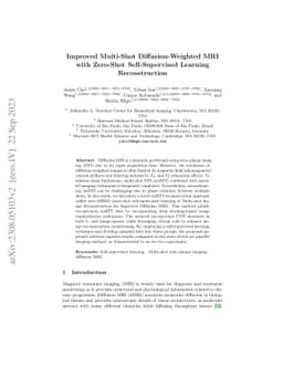 Improved Multi-Shot Diffusion-Weighted MRI with Zero-Shot
  Self-Supervised Learning Reconstruction