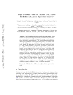 Copy Number Variation Informs fMRI-based Prediction of Autism Spectrum
  Disorder