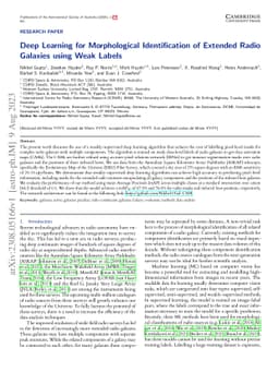 Deep Learning for Morphological Identification of Extended Radio
  Galaxies using Weak Labels
