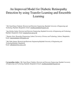 An Improved Model for Diabetic Retinopathy Detection by using Transfer
  Learning and Ensemble Learning