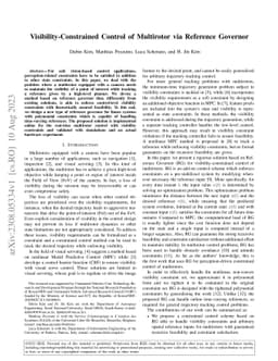 Visibility-Constrained Control of Multirotor via Reference Governor