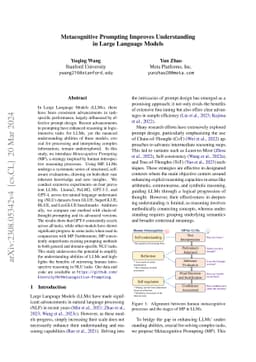 Metacognitive Prompting Improves Understanding in Large Language Models