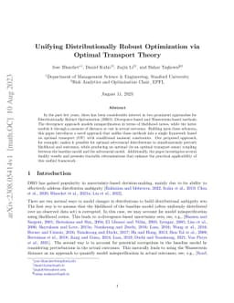 Unifying Distributionally Robust Optimization via Optimal Transport
  Theory