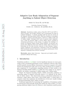Adaptive Low Rank Adaptation of Segment Anything to Salient Object
  Detection