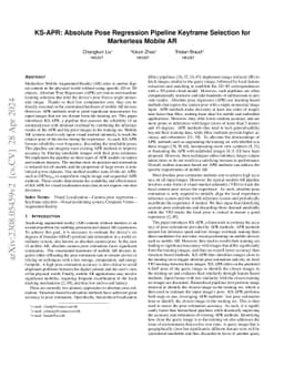 KS-APR: Keyframe Selection for Robust Absolute Pose Regression