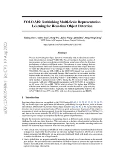YOLO-MS: Rethinking Multi-Scale Representation Learning for Real-time Object Detection