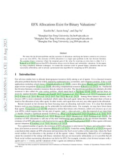 EFX Allocations Exist for Binary Valuations