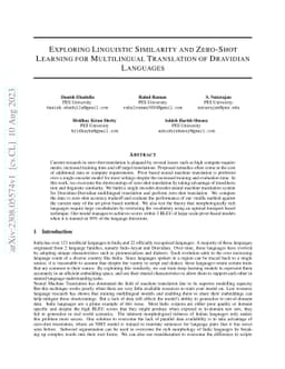 Exploring Linguistic Similarity and Zero-Shot Learning for Multilingual
  Translation of Dravidian Languages