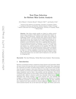 Test-Time Selection for Robust Skin Lesion Analysis