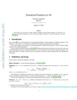 Normalized Gradients for All