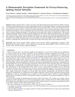A Homomorphic Encryption Framework for Privacy-Preserving Spiking Neural
  Networks