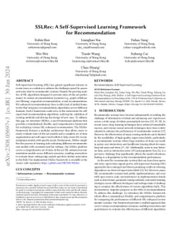 SSLRec: A Self-Supervised Learning Framework for Recommendation