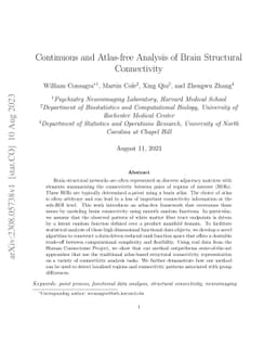 Continuous and Atlas-free Analysis of Brain Structural Connectivity