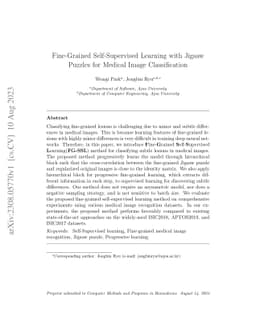 Fine-Grained Self-Supervised Learning with Jigsaw Puzzles for Medical
  Image Classification