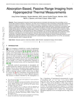 Absorption-Based, Passive Range Imaging from Hyperspectral Thermal Measurements