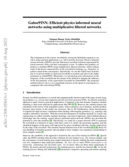 GaborPINN: Efficient physics informed neural networks using
  multiplicative filtered networks