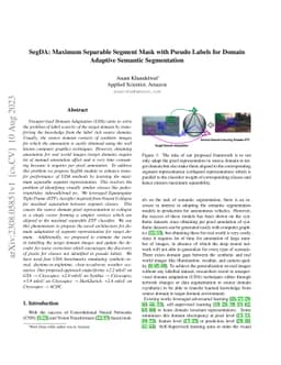 SegDA: Maximum Separable Segment Mask with Pseudo Labels for Domain
  Adaptive Semantic Segmentation