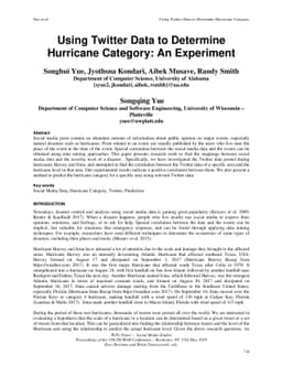 Using Twitter Data to Determine Hurricane Category: An Experiment