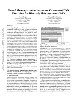 Shared Memory-contention-aware Concurrent DNN Execution for Diversely
  Heterogeneous System-on-Chips