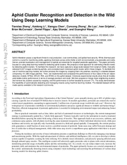 Aphid Cluster Recognition and Detection in the Wild Using Deep Learning
  Models