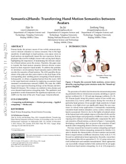 Semantics2Hands: Transferring Hand Motion Semantics between Avatars