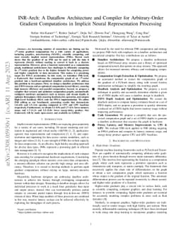 INR-Arch: A Dataflow Architecture and Compiler for Arbitrary-Order
  Gradient Computations in Implicit Neural Representation Processing
