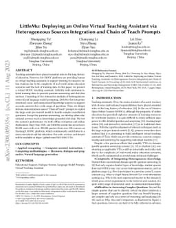 LittleMu: Deploying an Online Virtual Teaching Assistant via
  Heterogeneous Sources Integration and Chain of Teach Prompts
