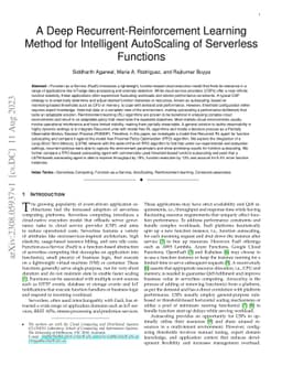 A Deep Recurrent-Reinforcement Learning Method for Intelligent
  AutoScaling of Serverless Functions