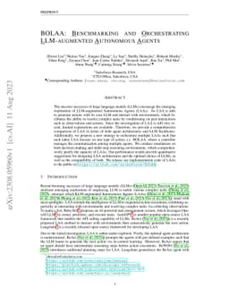 BOLAA: Benchmarking and Orchestrating LLM-augmented Autonomous Agents
