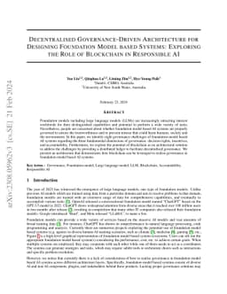 Decentralised Governance-Driven Architecture for Designing Foundation
  Model based Systems: Exploring the Role of Blockchain in Responsible AI