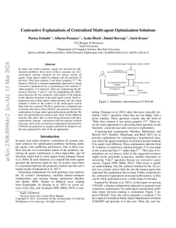 Contrastive Explanations of Centralized Multi-agent Optimization
  Solutions