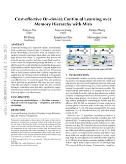 Cost-effective On-device Continual Learning over Memory Hierarchy with
  Miro