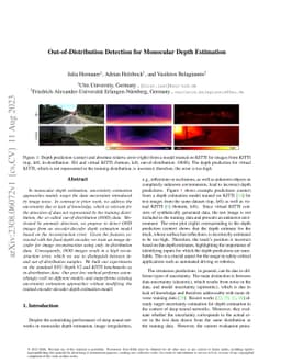 Out-of-Distribution Detection for Monocular Depth Estimation