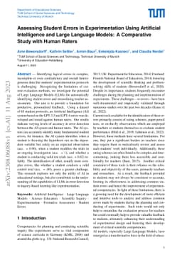 Assessing Student Errors in Experimentation Using Artificial
  Intelligence and Large Language Models: A Comparative Study with Human Raters