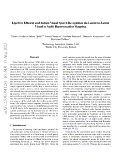 Lip2Vec: Efficient and Robust Visual Speech Recognition via
  Latent-to-Latent Visual to Audio Representation Mapping