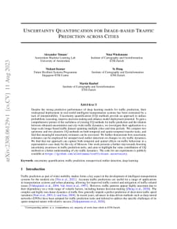 Uncertainty Quantification for Image-based Traffic Prediction across
  Cities