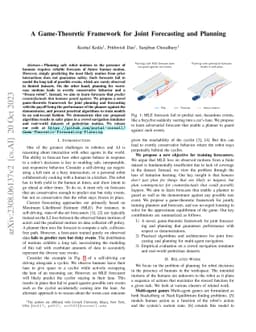 A Game-Theoretic Framework for Joint Forecasting and Planning