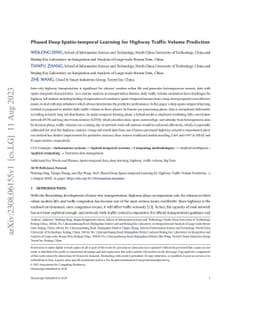 Phased Deep Spatio-temporal Learning for Highway Traffic Volume
  Prediction