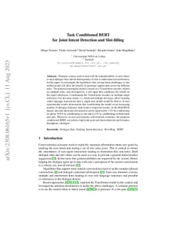 Task Conditioned BERT for Joint Intent Detection and Slot-filling