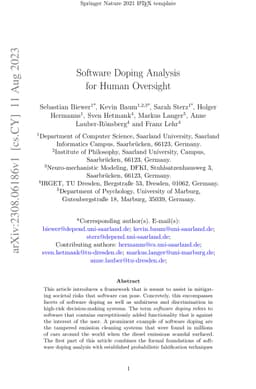 Software Doping Analysis for Human Oversight