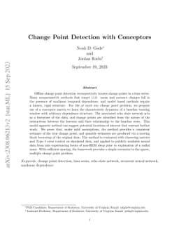 Change Point Detection with Conceptors