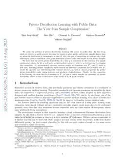 Private Distribution Learning with Public Data: The View from Sample
  Compression