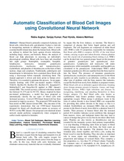 Automatic Classification of Blood Cell Images Using Convolutional Neural
  Network