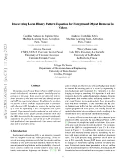 Discovering Local Binary Pattern Equation for Foreground Object Removal
  in Videos