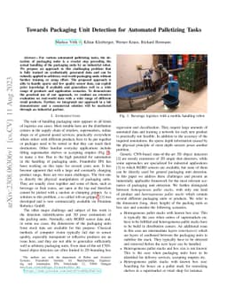 Towards Packaging Unit Detection for Automated Palletizing Tasks