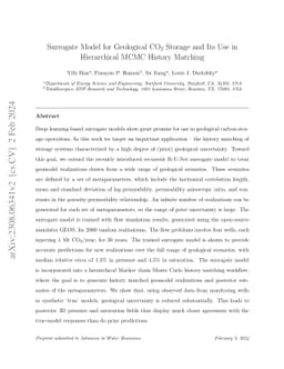 Surrogate Model for Geological CO2 Storage and Its Use in Hierarchical
  MCMC History Matching