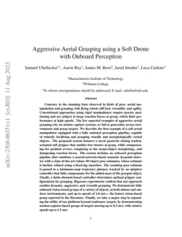 Aggressive Aerial Grasping using a Soft Drone with Onboard Perception