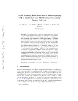 M&M: Tackling False Positives in Mammography with a Multi-view and
  Multi-instance Learning Sparse Detector